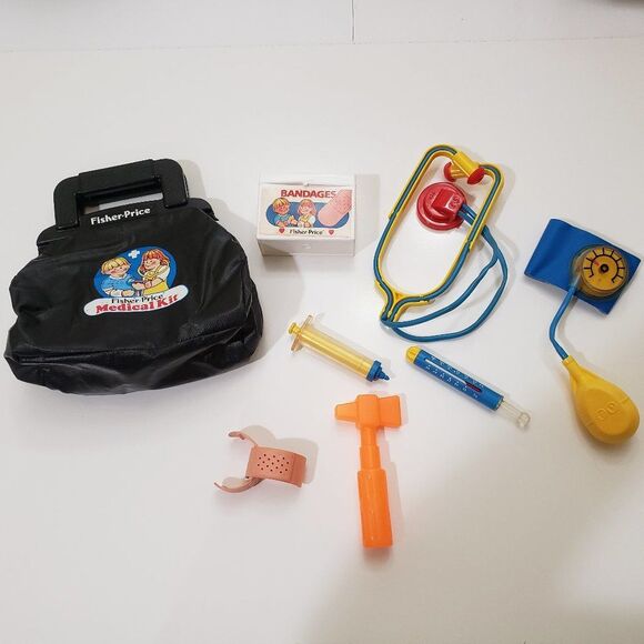 Vintage 1987 Fisher-Price Medical Kit Toy Set - Picture 5 of 16